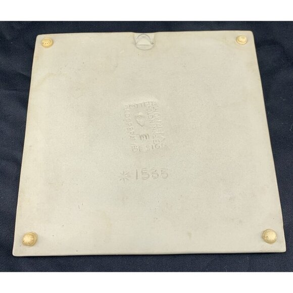 Bennington Pottery Trivet Tile #1535 Eggs Chicks Easter Spring Blue White 7.75" - Picture 10 of 14